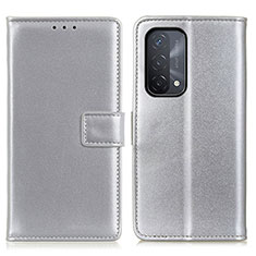 Coque Portefeuille Livre Cuir Etui Clapet A08D pour Oppo A74 5G Argent