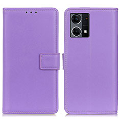 Coque Portefeuille Livre Cuir Etui Clapet A08D pour Oppo F21 Pro 4G Violet