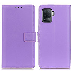 Coque Portefeuille Livre Cuir Etui Clapet A08D pour Oppo Reno5 F Violet