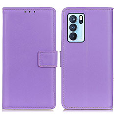 Coque Portefeuille Livre Cuir Etui Clapet A08D pour Oppo Reno6 Pro 5G India Violet