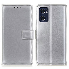 Coque Portefeuille Livre Cuir Etui Clapet A08D pour Oppo Reno7 5G Argent