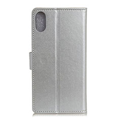 Coque Portefeuille Livre Cuir Etui Clapet A08D pour Samsung Galaxy A01 Core Argent