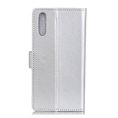 Coque Portefeuille Livre Cuir Etui Clapet A08D pour Samsung Galaxy A02 Argent