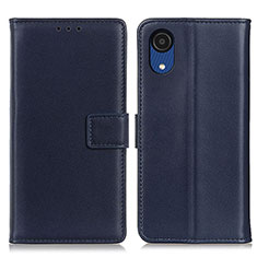 Coque Portefeuille Livre Cuir Etui Clapet A08D pour Samsung Galaxy A03 Core Bleu