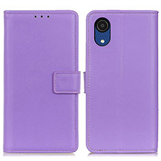 Coque Portefeuille Livre Cuir Etui Clapet A08D pour Samsung Galaxy A03 Core Violet