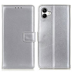 Coque Portefeuille Livre Cuir Etui Clapet A08D pour Samsung Galaxy A04 4G Argent