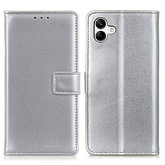 Coque Portefeuille Livre Cuir Etui Clapet A08D pour Samsung Galaxy A04E Argent