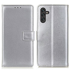 Coque Portefeuille Livre Cuir Etui Clapet A08D pour Samsung Galaxy A13 5G Argent