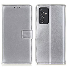 Coque Portefeuille Livre Cuir Etui Clapet A08D pour Samsung Galaxy A15 4G Argent