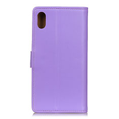 Coque Portefeuille Livre Cuir Etui Clapet A08D pour Samsung Galaxy A21 SC-42A Violet