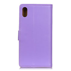 Coque Portefeuille Livre Cuir Etui Clapet A08D pour Samsung Galaxy M01 Core Violet