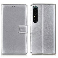 Coque Portefeuille Livre Cuir Etui Clapet A08D pour Sony Xperia 1 IV Argent