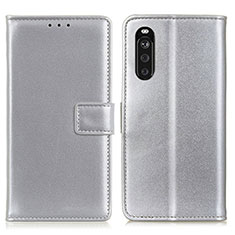 Coque Portefeuille Livre Cuir Etui Clapet A08D pour Sony Xperia 10 III Argent