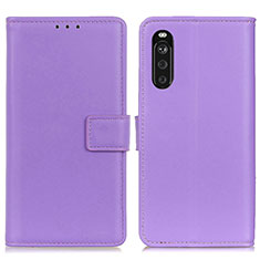 Coque Portefeuille Livre Cuir Etui Clapet A08D pour Sony Xperia 10 III SO-52B Violet