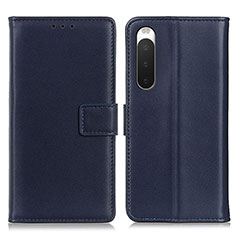 Coque Portefeuille Livre Cuir Etui Clapet A08D pour Sony Xperia 10 IV Bleu