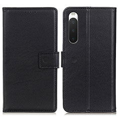 Coque Portefeuille Livre Cuir Etui Clapet A08D pour Sony Xperia 10 IV SO-52C Noir