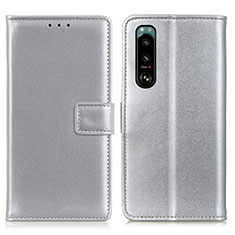 Coque Portefeuille Livre Cuir Etui Clapet A08D pour Sony Xperia 5 III Argent