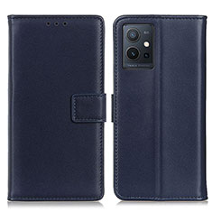 Coque Portefeuille Livre Cuir Etui Clapet A08D pour Vivo T1 5G India Bleu