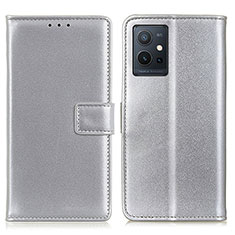 Coque Portefeuille Livre Cuir Etui Clapet A08D pour Vivo Y52t 5G Argent