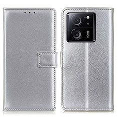 Coque Portefeuille Livre Cuir Etui Clapet A08D pour Xiaomi Mi 13T Pro 5G Argent