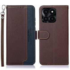 Coque Portefeuille Livre Cuir Etui Clapet A09D pour Huawei Honor X8b Marron