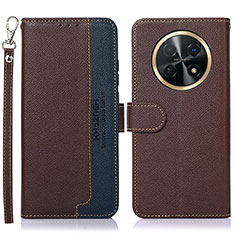 Coque Portefeuille Livre Cuir Etui Clapet A09D pour Huawei Nova Y91 Marron