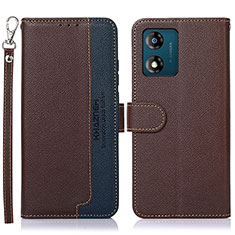 Coque Portefeuille Livre Cuir Etui Clapet A09D pour Motorola Moto E13 Marron