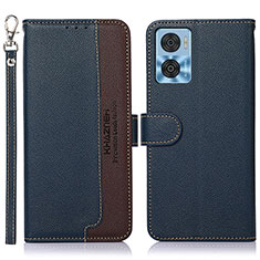 Coque Portefeuille Livre Cuir Etui Clapet A09D pour Motorola Moto E22i Bleu