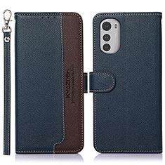 Coque Portefeuille Livre Cuir Etui Clapet A09D pour Motorola Moto E32s Bleu