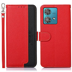 Coque Portefeuille Livre Cuir Etui Clapet A09D pour Motorola Moto Edge 40 Neo 5G Rouge