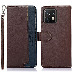 Coque Portefeuille Livre Cuir Etui Clapet A09D pour Motorola Moto Edge 40 Pro 5G Marron