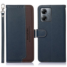 Coque Portefeuille Livre Cuir Etui Clapet A09D pour Motorola Moto G14 Bleu