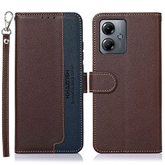 Coque Portefeuille Livre Cuir Etui Clapet A09D pour Motorola Moto G14 Marron