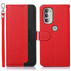 Coque Portefeuille Livre Cuir Etui Clapet A09D pour Motorola Moto G51 5G Rouge