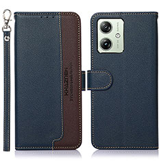 Coque Portefeuille Livre Cuir Etui Clapet A09D pour Motorola Moto G54 5G Bleu