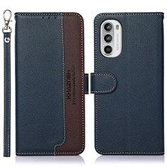 Coque Portefeuille Livre Cuir Etui Clapet A09D pour Motorola Moto G71s 5G Bleu