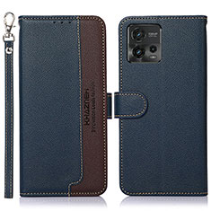 Coque Portefeuille Livre Cuir Etui Clapet A09D pour Motorola Moto G72 Bleu