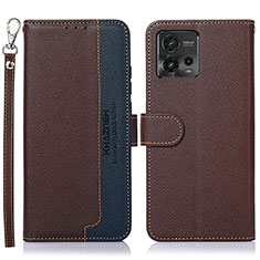 Coque Portefeuille Livre Cuir Etui Clapet A09D pour Motorola Moto G72 Marron