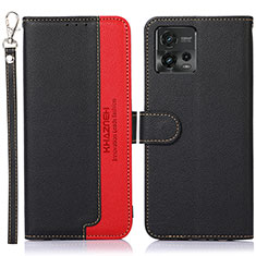 Coque Portefeuille Livre Cuir Etui Clapet A09D pour Motorola Moto G72 Noir