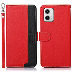 Coque Portefeuille Livre Cuir Etui Clapet A09D pour Motorola Moto G73 5G Rouge