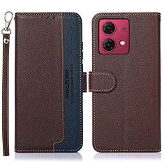 Coque Portefeuille Livre Cuir Etui Clapet A09D pour Motorola Moto G84 5G Marron