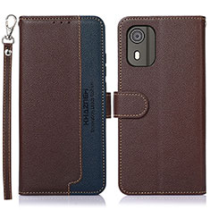 Coque Portefeuille Livre Cuir Etui Clapet A09D pour Nokia C02 Marron