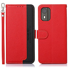 Coque Portefeuille Livre Cuir Etui Clapet A09D pour Nokia C02 Rouge