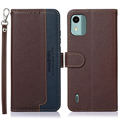 Coque Portefeuille Livre Cuir Etui Clapet A09D pour Nokia C12 Marron