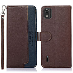 Coque Portefeuille Livre Cuir Etui Clapet A09D pour Nokia C2 2nd Edition Marron