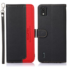 Coque Portefeuille Livre Cuir Etui Clapet A09D pour Nokia C2 2nd Edition Noir