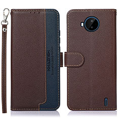 Coque Portefeuille Livre Cuir Etui Clapet A09D pour Nokia C20 Plus Marron