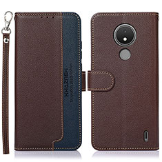 Coque Portefeuille Livre Cuir Etui Clapet A09D pour Nokia C21 Marron