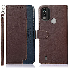 Coque Portefeuille Livre Cuir Etui Clapet A09D pour Nokia C21 Plus Marron