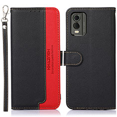 Coque Portefeuille Livre Cuir Etui Clapet A09D pour Nokia C32 Noir